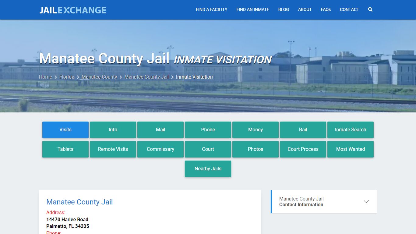 Inmate Visitation - Manatee County Jail, FL - Jail Exchange